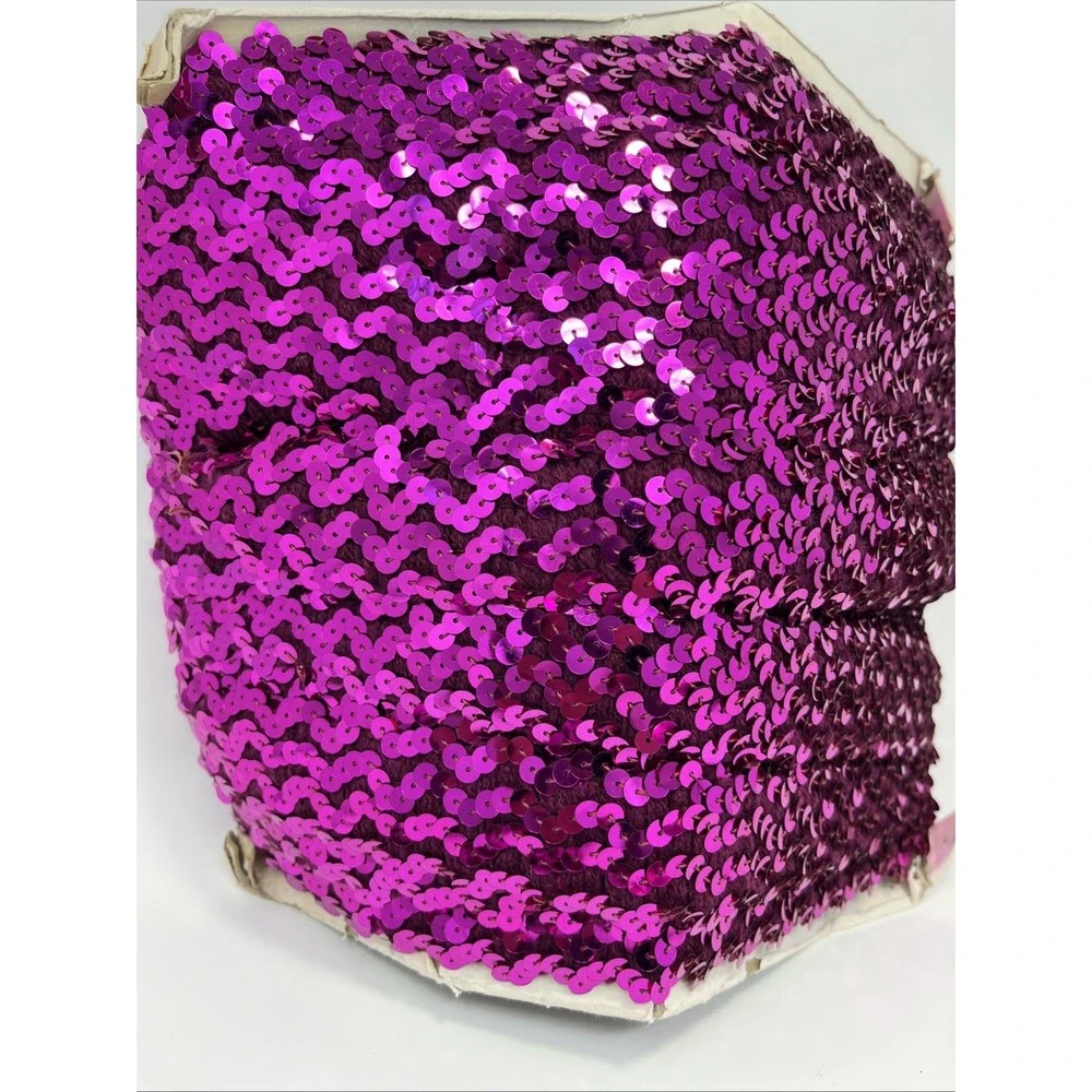 STRETCH SEQUIN TRIM‎ FUCHSIA Approximately 40 YARDS LENGTH WIDTH 1.5 INCH Shinny